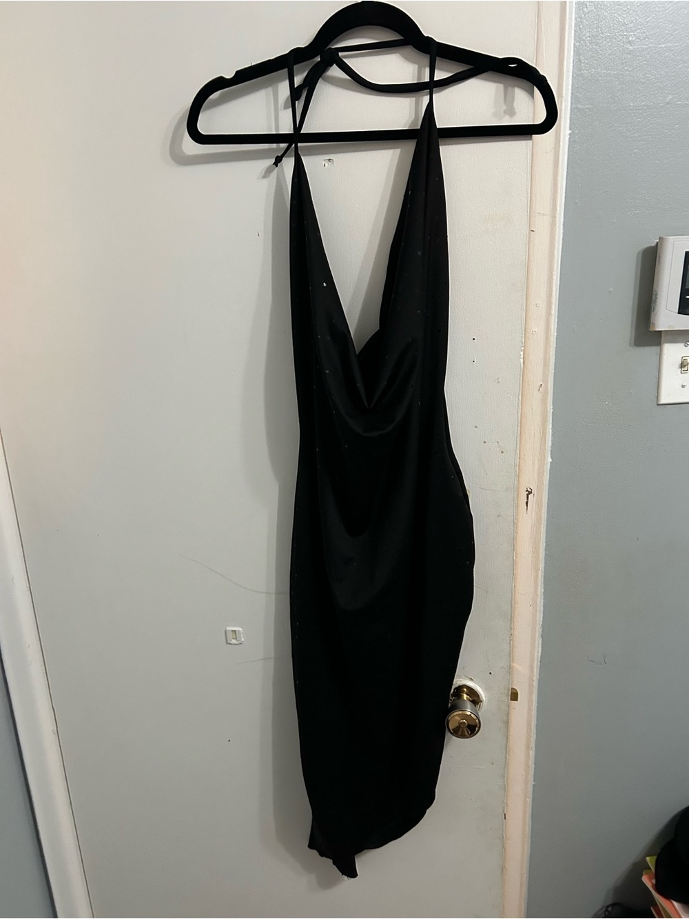 Black Cowl Neck Slip Dress